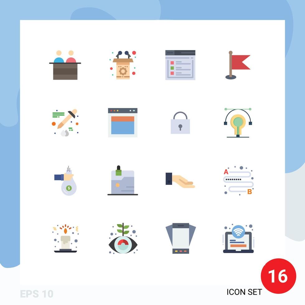 16 Creative Icons Modern Signs and Symbols of color map internet location text Editable Pack of Creative Vector Design Elements
