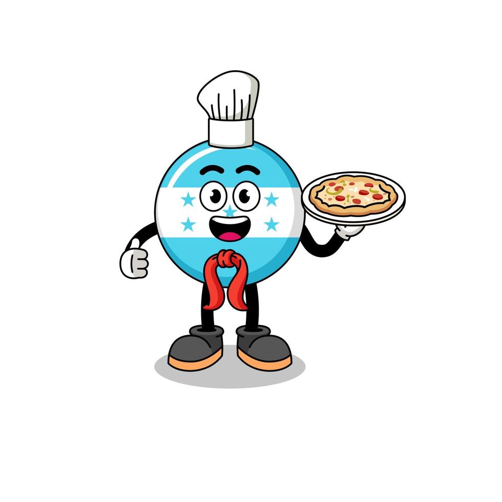 Illustration of honduras flag as an italian chef vector