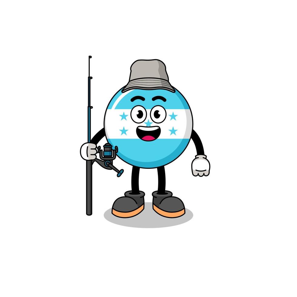 Mascot Illustration of honduras flag fisherman vector