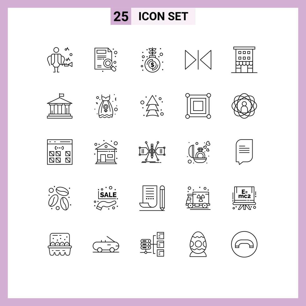 25 Creative Icons Modern Signs and Symbols of shop front house investment buildings horizontal Editable Vector Design Elements