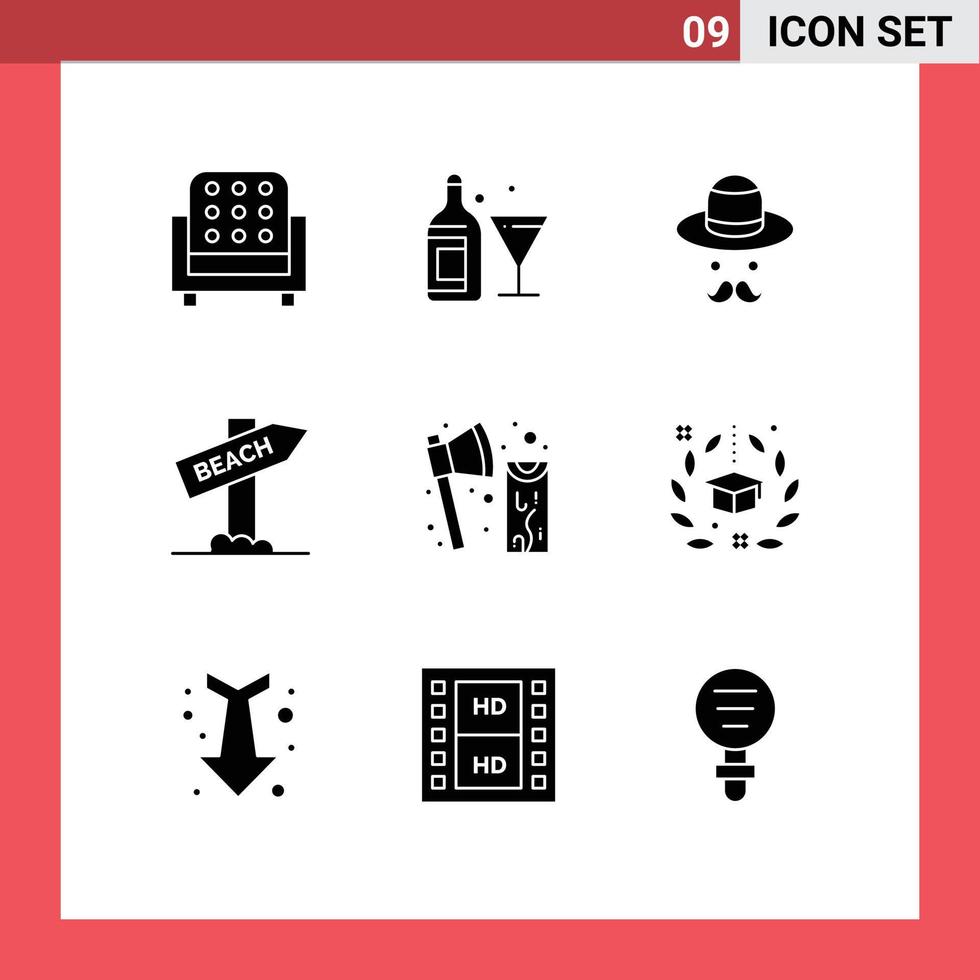 Stock Vector Icon Pack of 9 Line Signs and Symbols for construction vacation avatar travel beach Editable Vector Design Elements