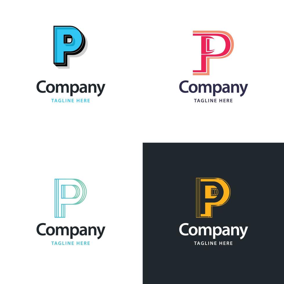 Letter P Big Logo Pack Design Creative Modern logos design for your business vector