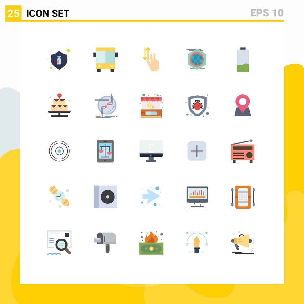 Set of 25 Vector Flat Colors on Grid for idea polygon vehicle globe up Editable Vector Design Elements