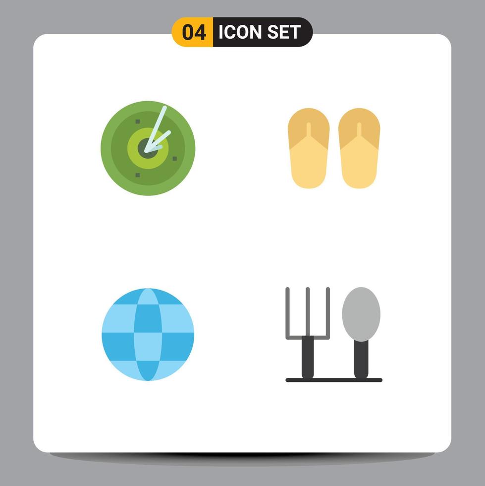 Stock Vector Icon Pack of 4 Line Signs and Symbols for area internet technology sandal fork Editable Vector Design Elements