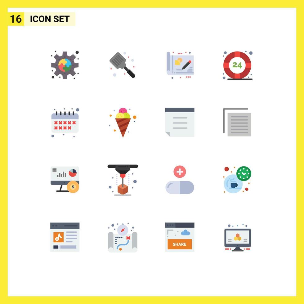 User Interface Pack of 16 Basic Flat Colors of support help flipper idea draft Editable Pack of Creative Vector Design Elements
