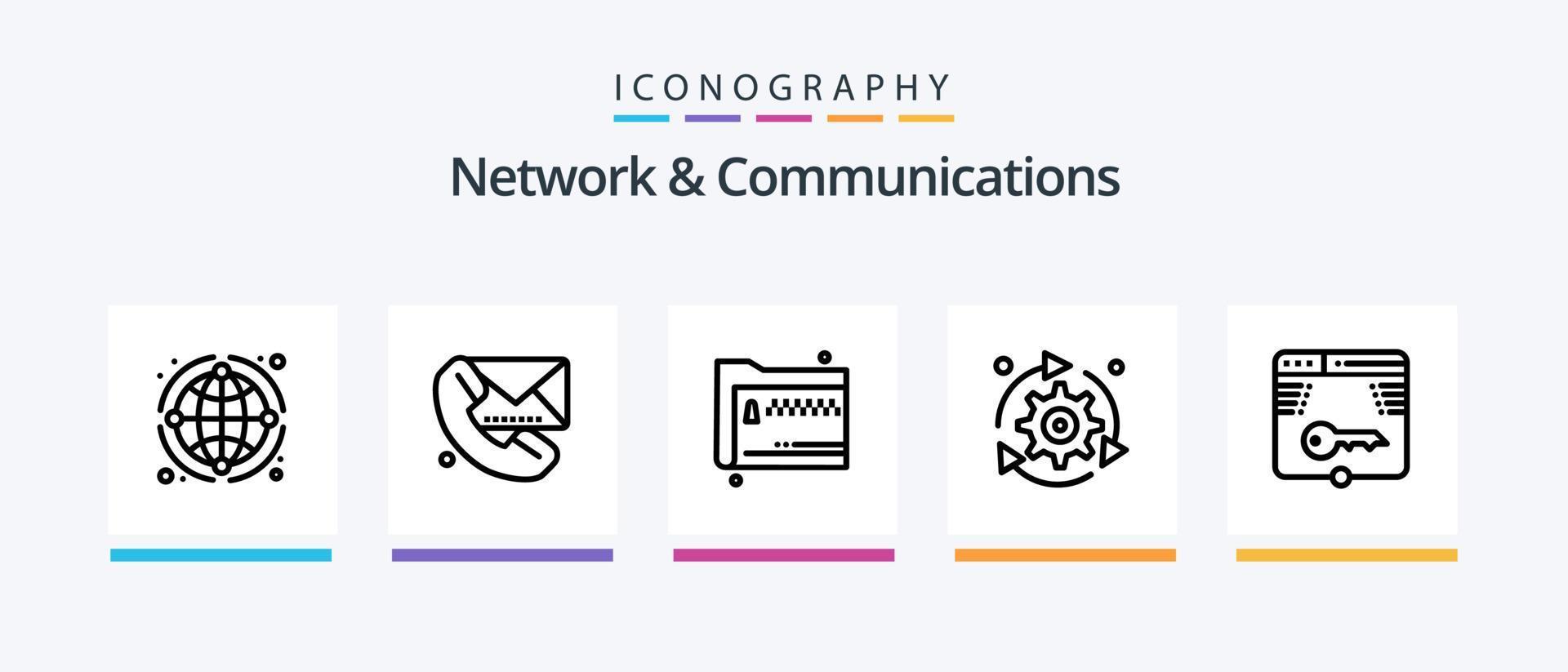 Network And Communications Line 5 Icon Pack Including website. code. signal. help. user. Creative Icons Design vector