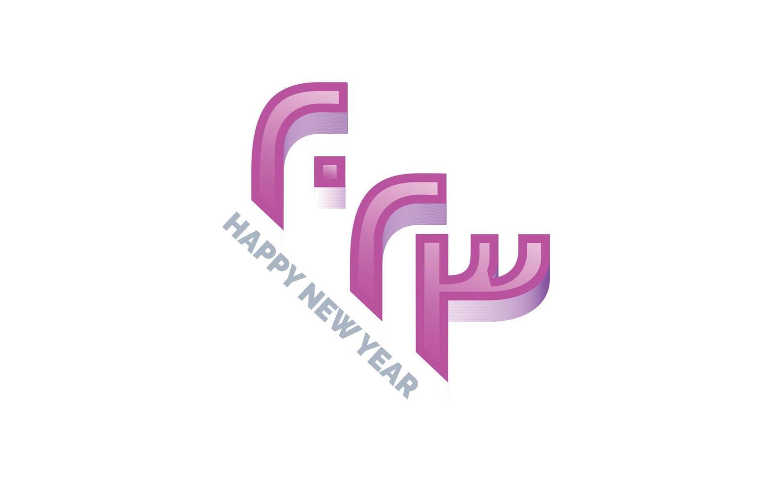 Happy new year 2023 White background Text logo design vector