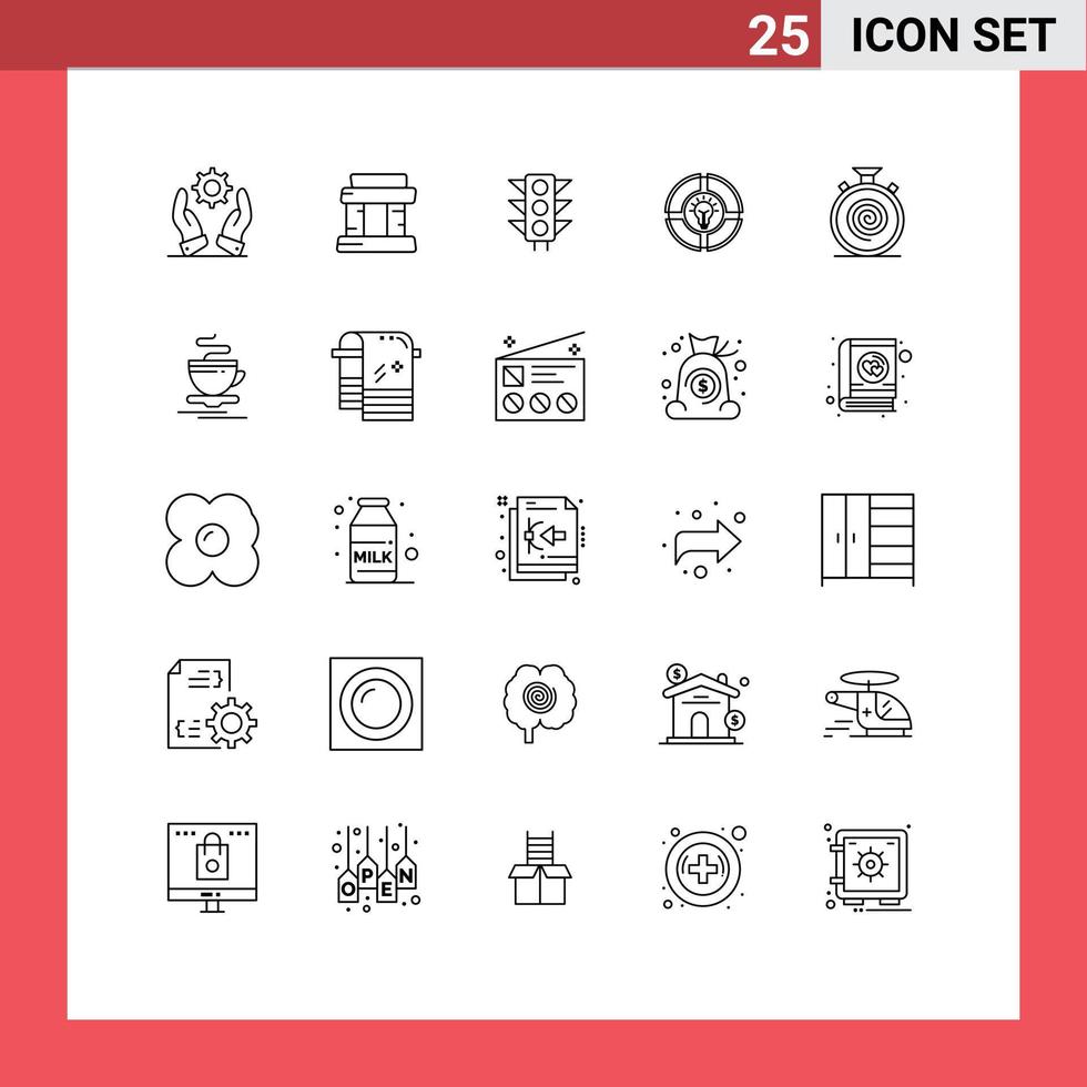 25 iconos creativos signos y símbolos modernos de elementos de diseño vectorial editables de pastel de luz de signo de idea de ciclo vector