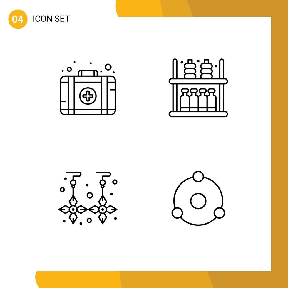 4 Line concept for Websites Mobile and Apps aid jewelry furniture supermarket ion Editable Vector Design Elements