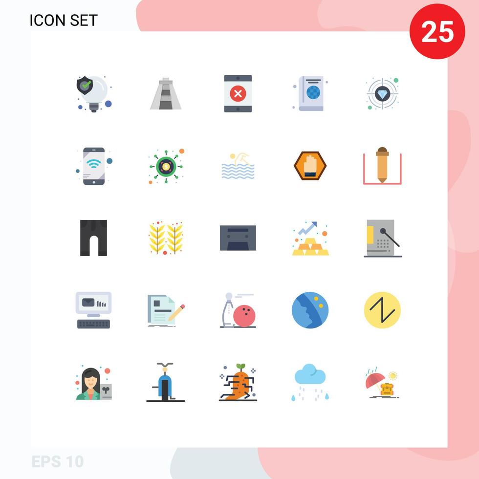 25 Creative Icons Modern Signs and Symbols of quality reward smartphone premium globe Editable Vector Design Elements