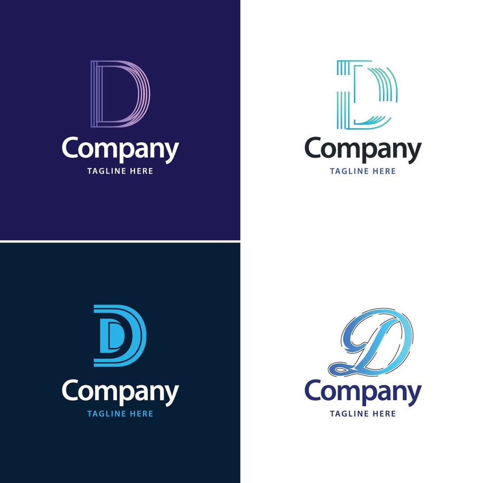 diseño de paquete de logotipo grande con letra d diseño de logotipos modernos y creativos para su negocio vector