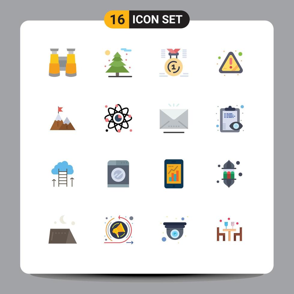 16 iconos creativos signos y símbolos modernos de advertencia de error de posición de éxito de bandera paquete editable de elementos creativos de diseño de vectores