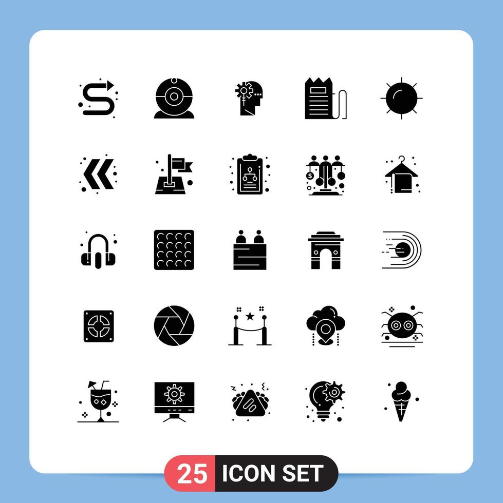 25 Thematic Vector Solid Glyphs and Editable Symbols of nature payment critical invoice checkout Editable Vector Design Elements