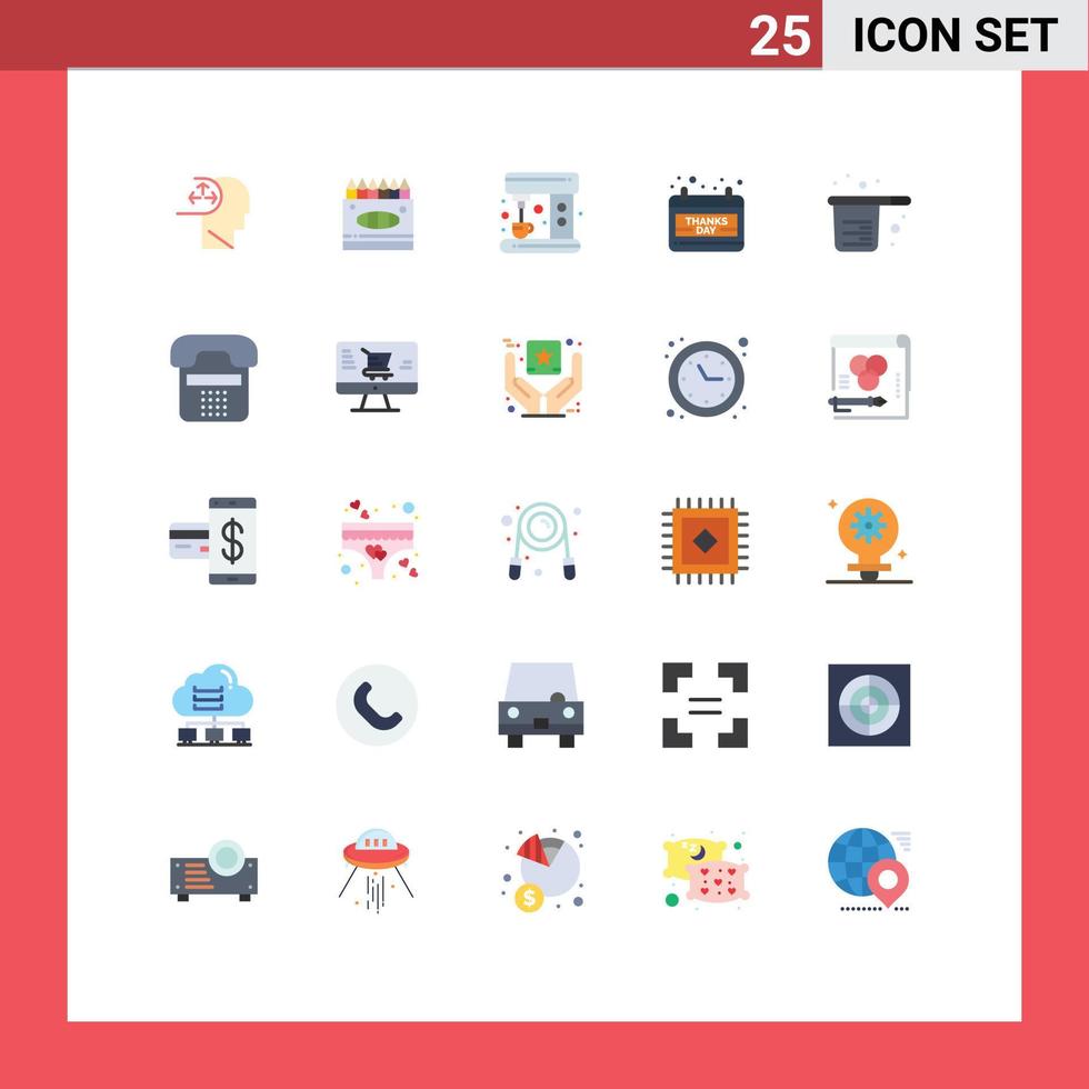 Set of 25 Modern UI Icons Symbols Signs for cooking baking coffee thanks day date Editable Vector Design Elements