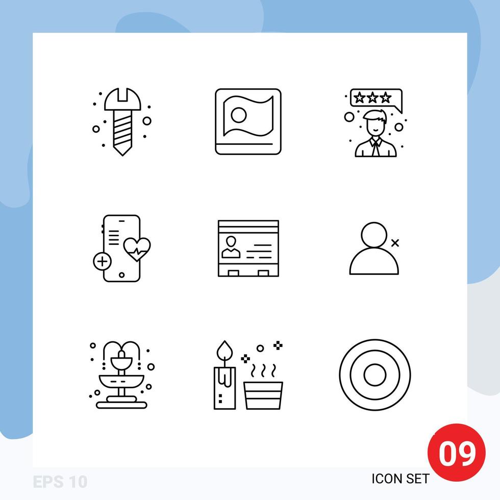 9 Outline concept for Websites Mobile and Apps contacts business feedback id beat Editable Vector Design Elements