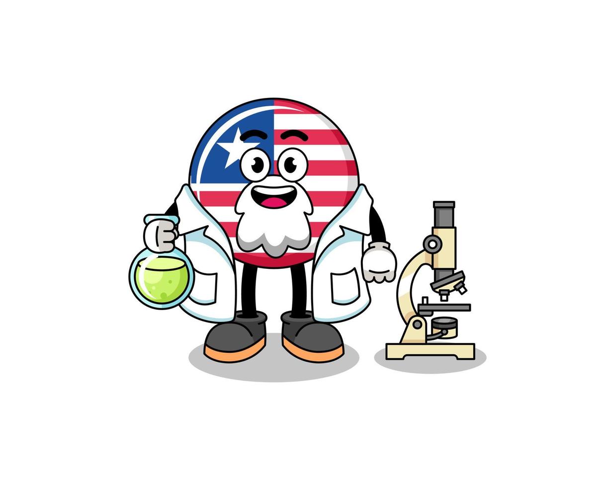 Mascot of liberia flag as a scientist vector