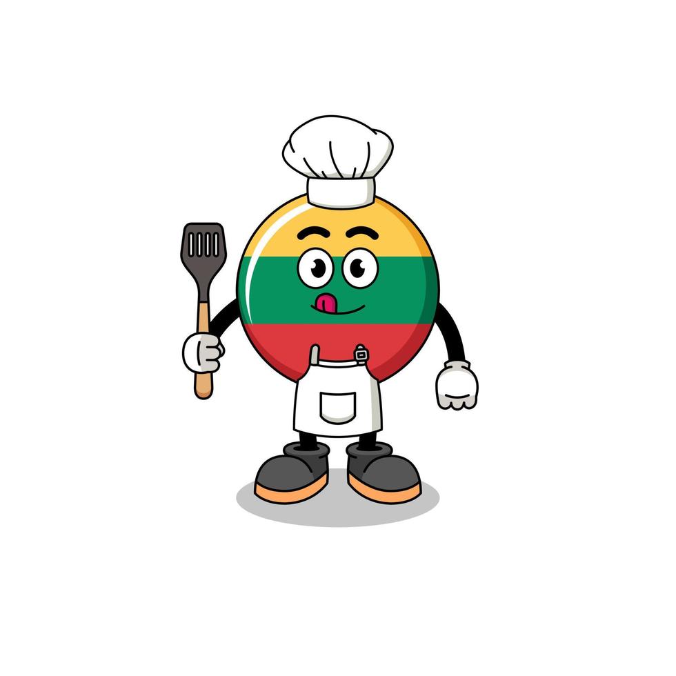Mascot Illustration of lithuania flag chef vector