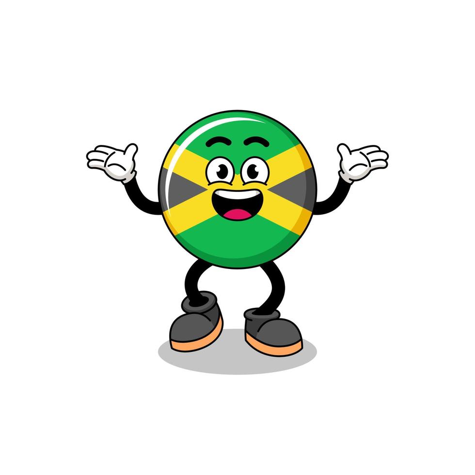 jamaica flag cartoon searching with happy gesture vector