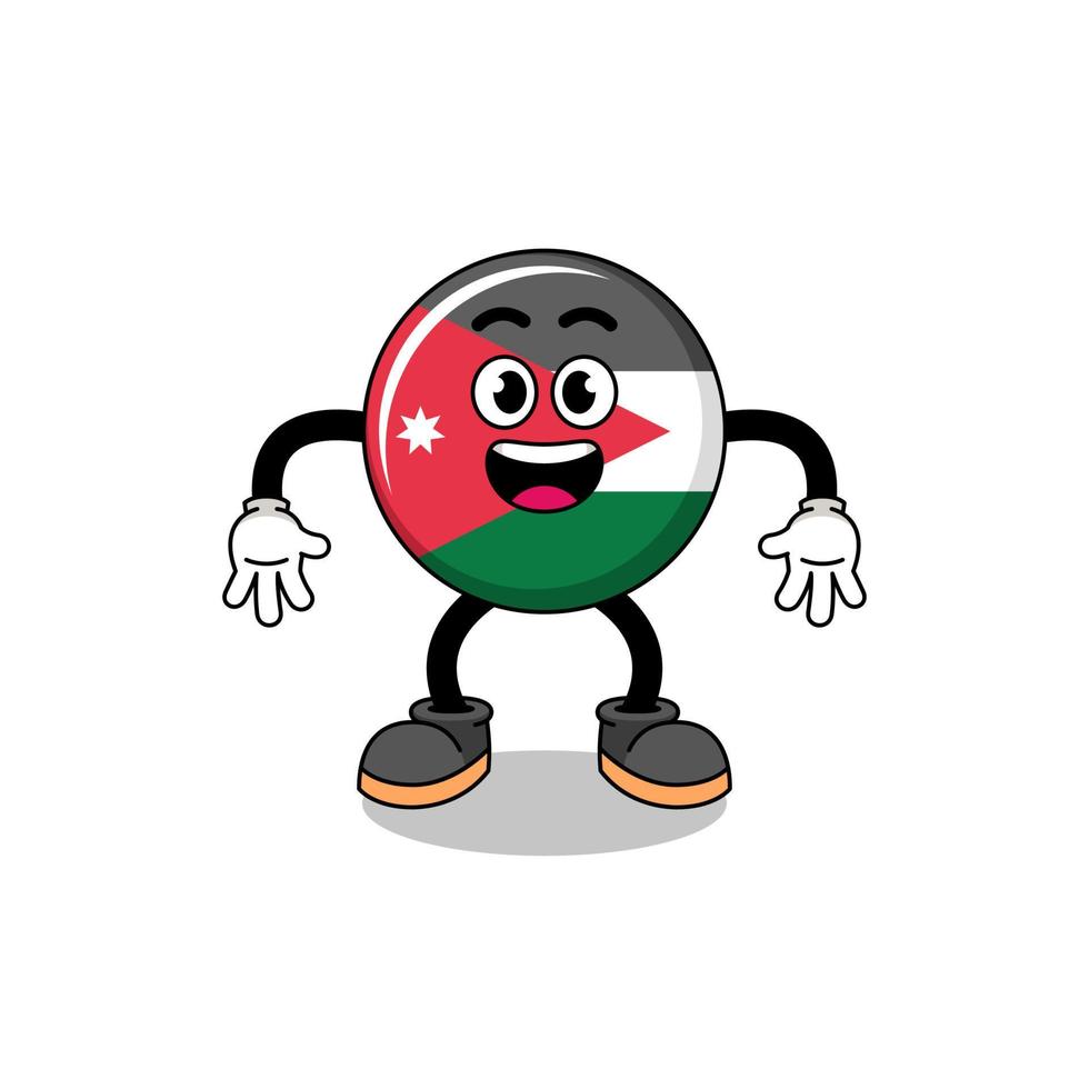 jordan flag cartoon with surprised gesture vector