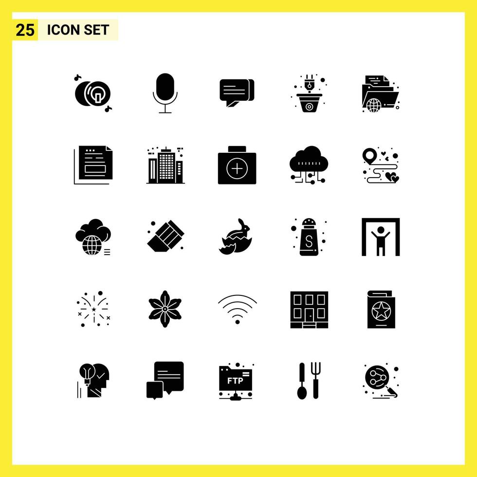25 Creative Icons Modern Signs and Symbols of education e communication renewable plug Editable Vector Design Elements