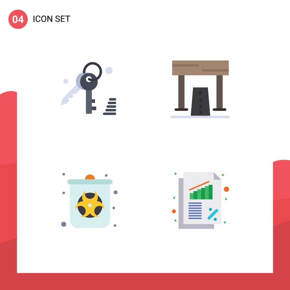 4 Flat Icon concept for Websites Mobile and Apps gdpr gas activities game waste Editable Vector Design Elements