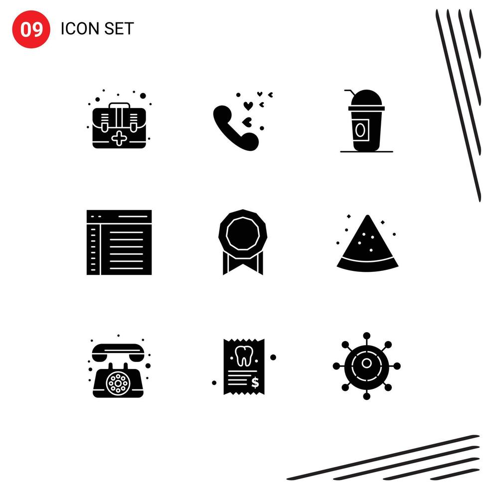 Stock Vector Icon Pack of 9 Line Signs and Symbols for bonus interface america communication app Editable Vector Design Elements