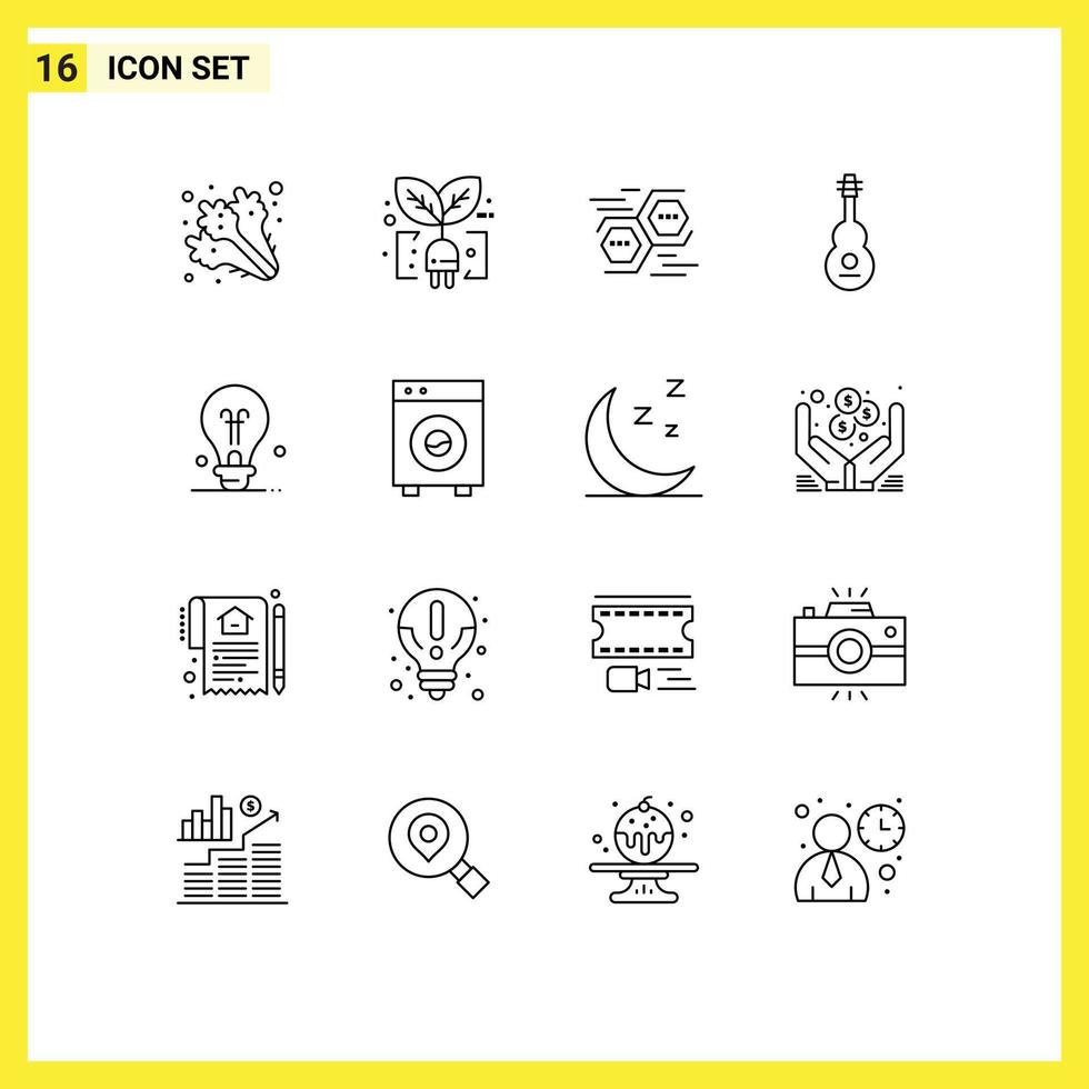 16 Outline concept for Websites Mobile and Apps violin music connect instrument digital Editable Vector Design Elements
