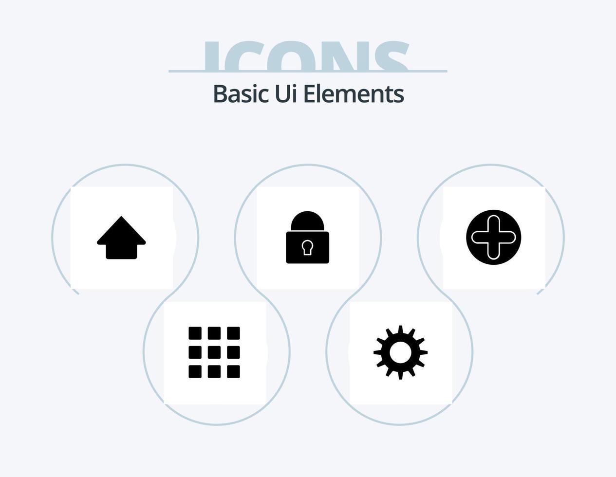 Basic Ui Elements Glyph Icon Pack 5 Icon Design. medical. sign. up. plus. locked vector