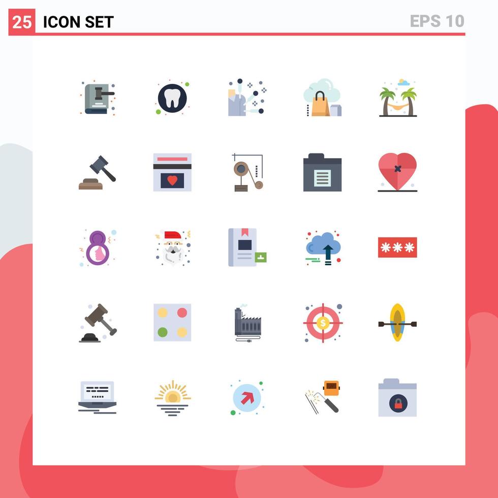 25 Creative Icons Modern Signs and Symbols of hammock bag tooth gift cloud Editable Vector Design Elements