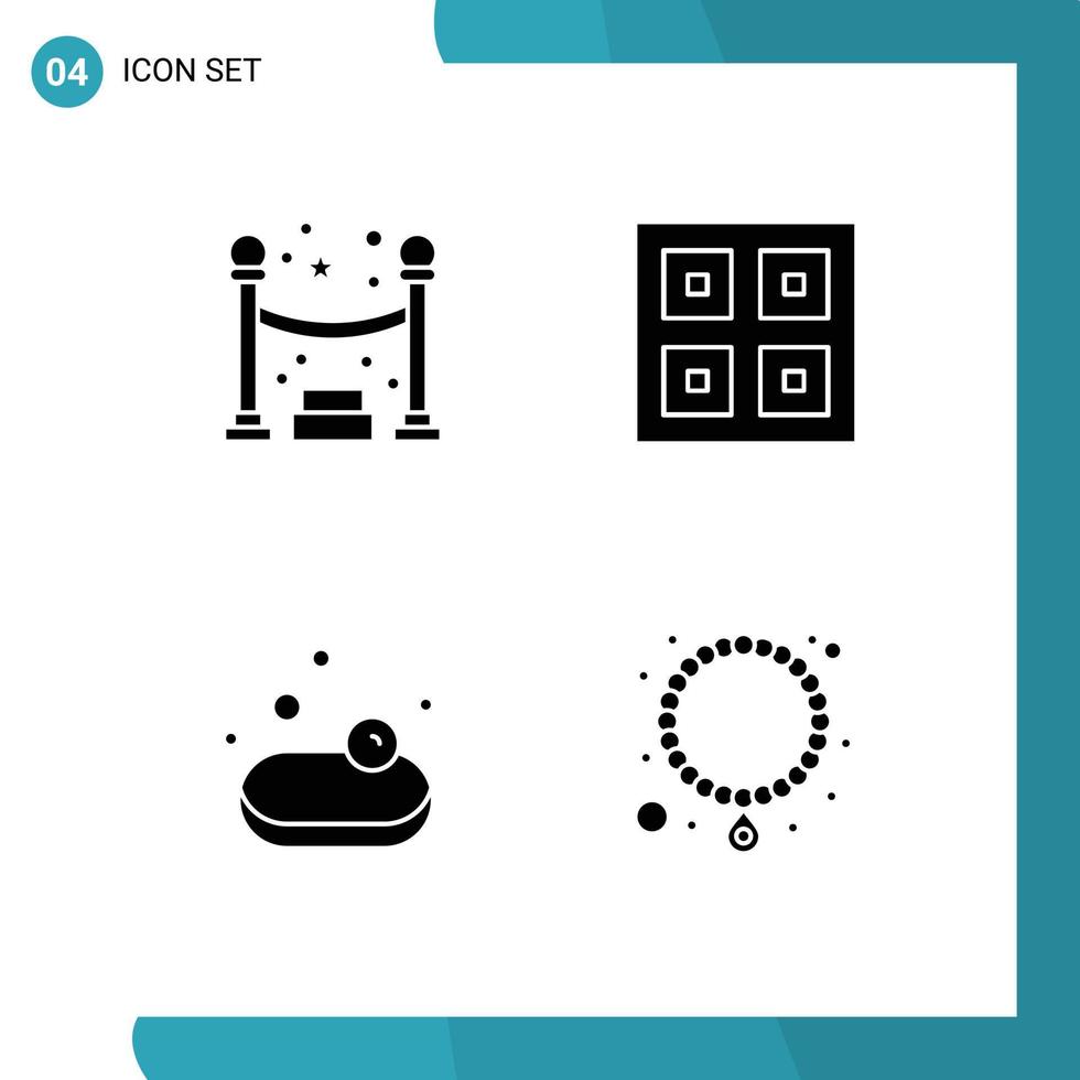 Pictogram Set of Simple Solid Glyphs of queue shopping arrived logistic jewelry Editable Vector Design Elements