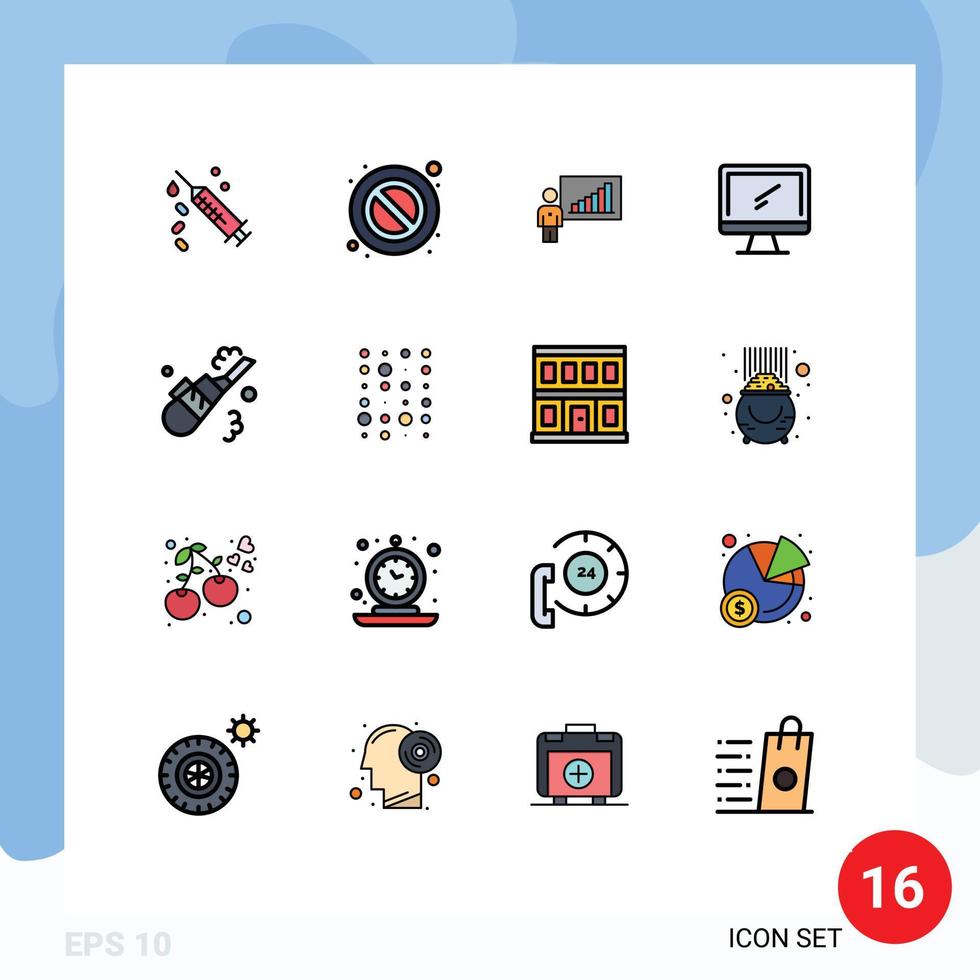 16 Creative Icons Modern Signs and Symbols of cleaner imac business device computer Editable Creative Vector Design Elements