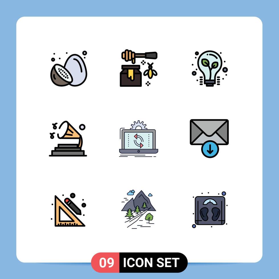 Pictogram Set of 9 Simple Filledline Flat Colors of data speaker sweet sound tips Editable Vector Design Elements