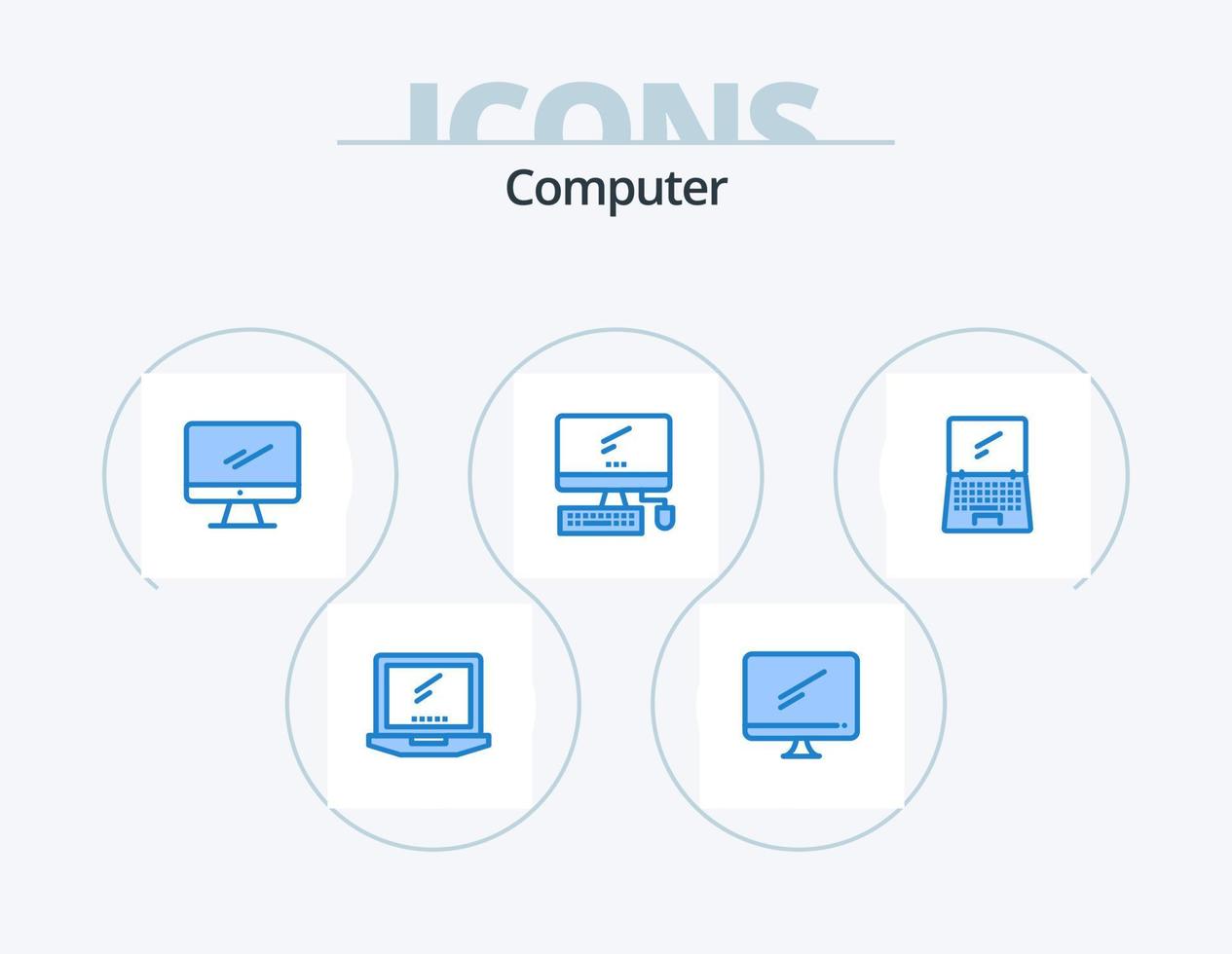 Computer Blue Icon Pack 5 Icon Design. . . imac. mobile. device vector