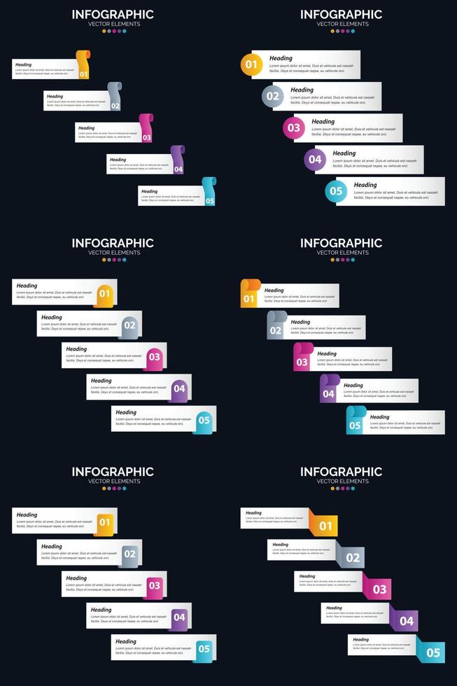 incluya infografías vectoriales en su presentación para proporcionar una representación visual de sus ideas. vector