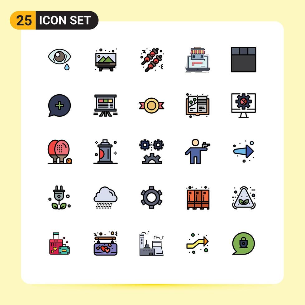 paquete de iconos vectoriales de stock de 25 signos y símbolos de línea para el diseño del mercado en línea elementos de diseño vectorial editables del mercado de datos de comida rápida vector