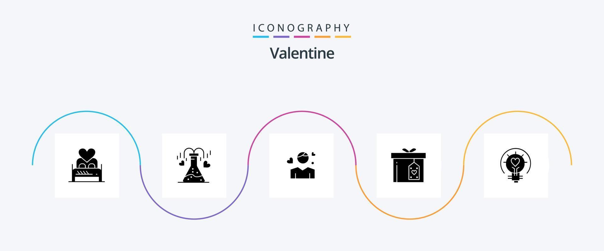 paquete de iconos de glifo de san valentín 5 que incluye amor. san valentin día. enamorado. corazón vector