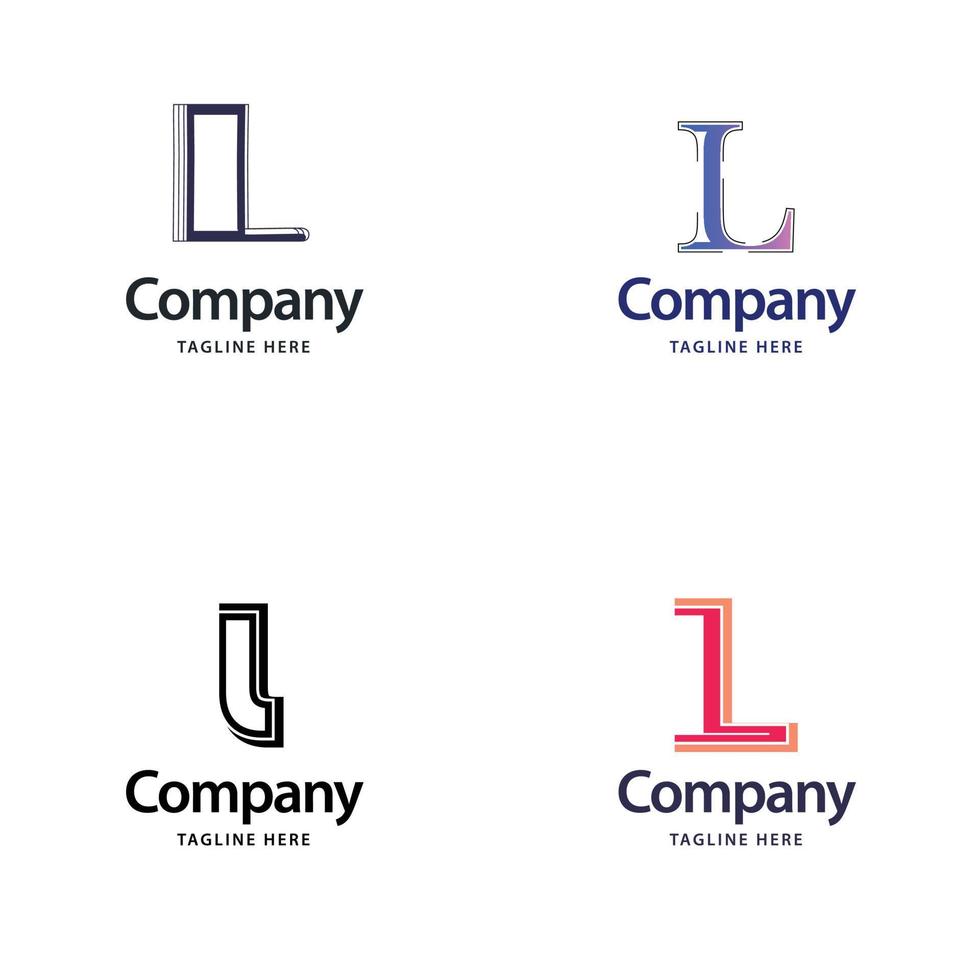 Letter L Big Logo Pack Design Creative Modern logos design for your business vector
