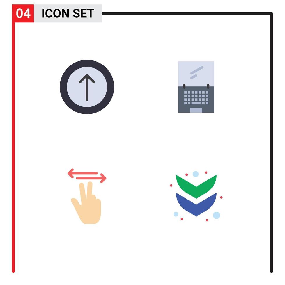 Pack of 4 Modern Flat Icons Signs and Symbols for Web Print Media such as upload hand computer imac touch Editable Vector Design Elements