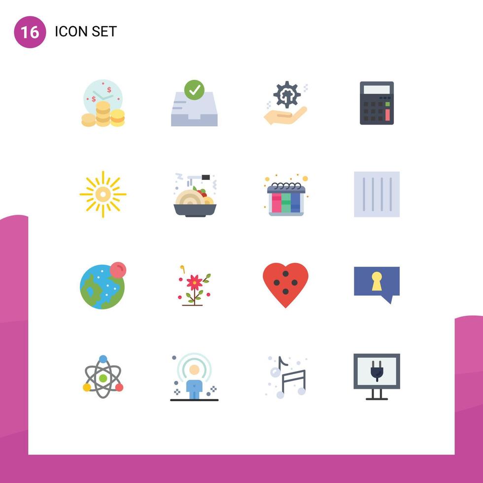 16 Creative Icons Modern Signs and Symbols of light office hand math calculator Editable Pack of Creative Vector Design Elements