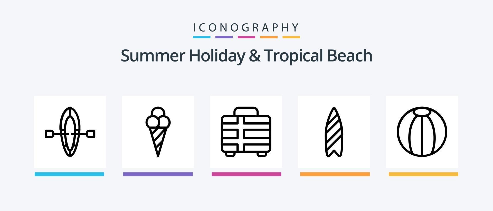 Beach Line 5 Icon Pack Including . sun. sand castle. shinning. summer. Creative Icons Design vector