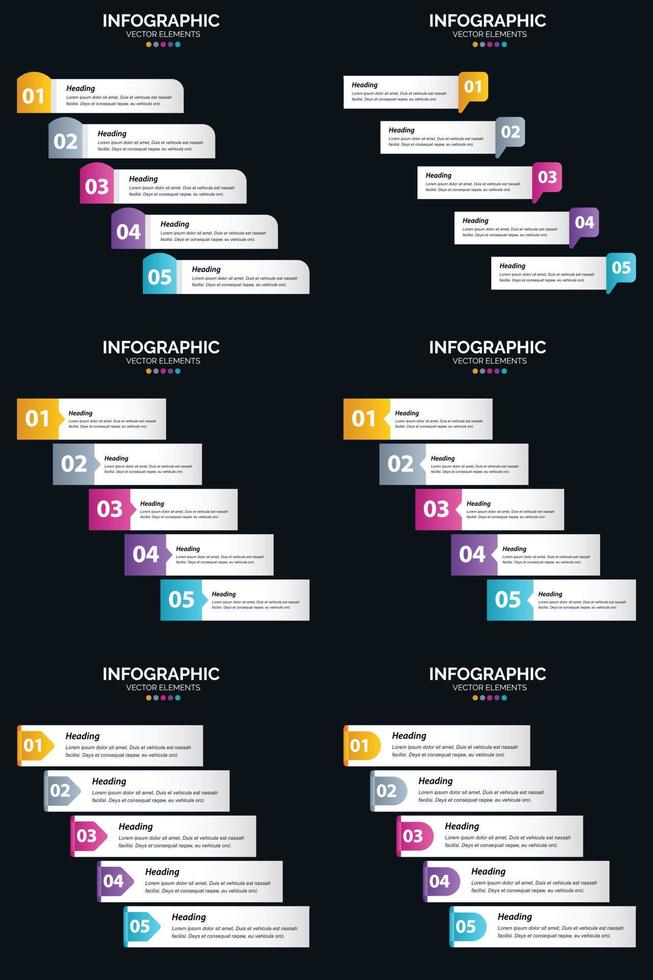 use infografías vectoriales para mejorar la efectividad de su presentación comercial. vector