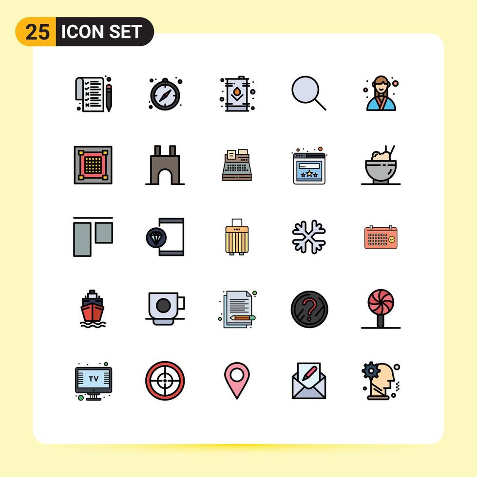 25 Creative Icons Modern Signs and Symbols of organizer event energy designer search Editable Vector Design Elements