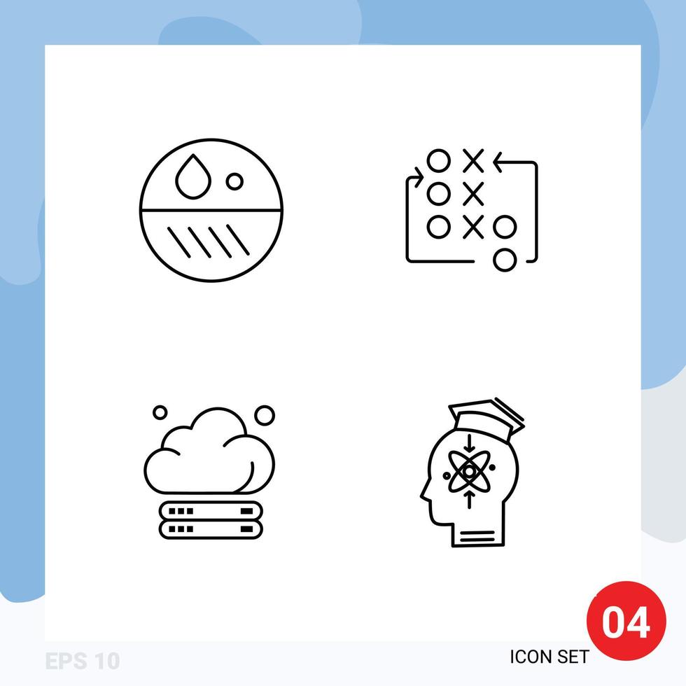 User Interface Pack of 4 Basic Filledline Flat Colors of dermatologist cloud skin strategy storage Editable Vector Design Elements