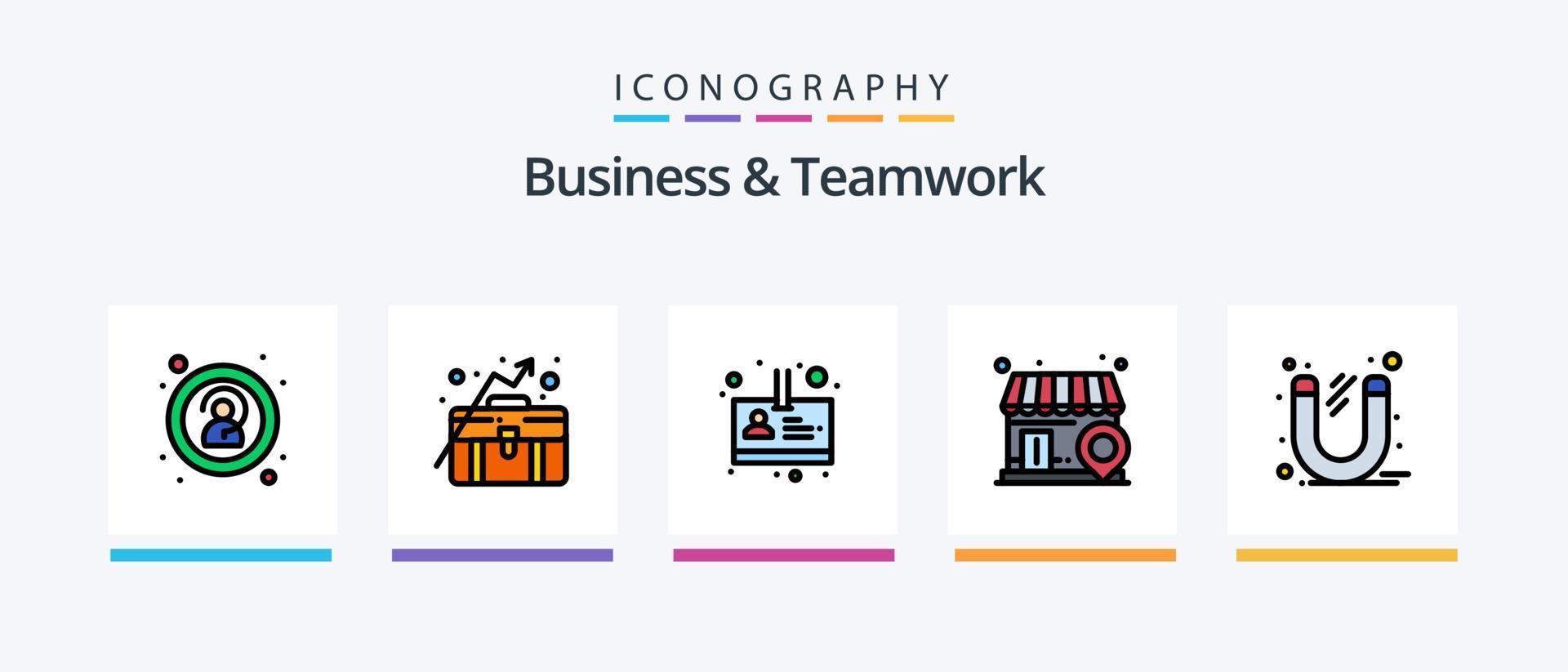 la línea de negocios y trabajo en equipo llenó un paquete de 5 íconos que incluye atención al cliente. desconocido. negocio. anónimo. herramienta. diseño de iconos creativos vector