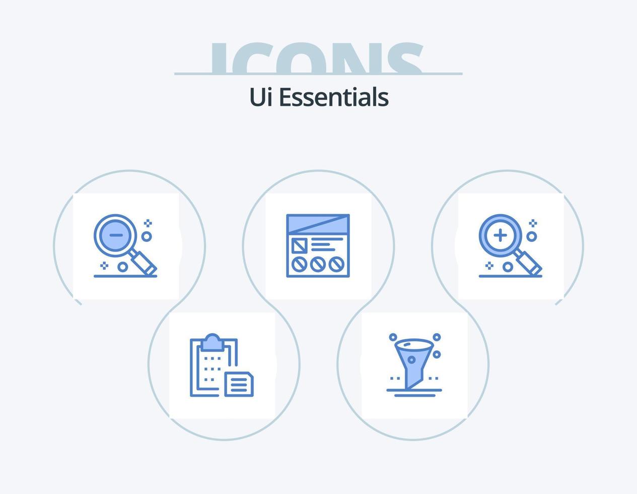 ui essentials blue icon pack 5 diseño de iconos. ui hola ui fi. buscar vector