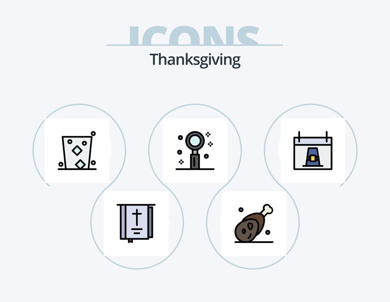 Thanks Giving Line Filled Icon Pack 5 Icon Design. date. autumn. thanks. thanksgiving. farm vector