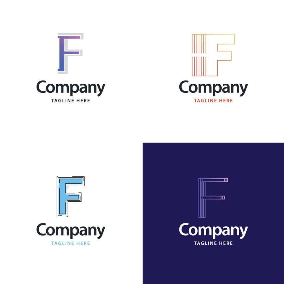 letra f diseño de paquete de logotipos grandes diseño de logotipos modernos y creativos para su negocio vector