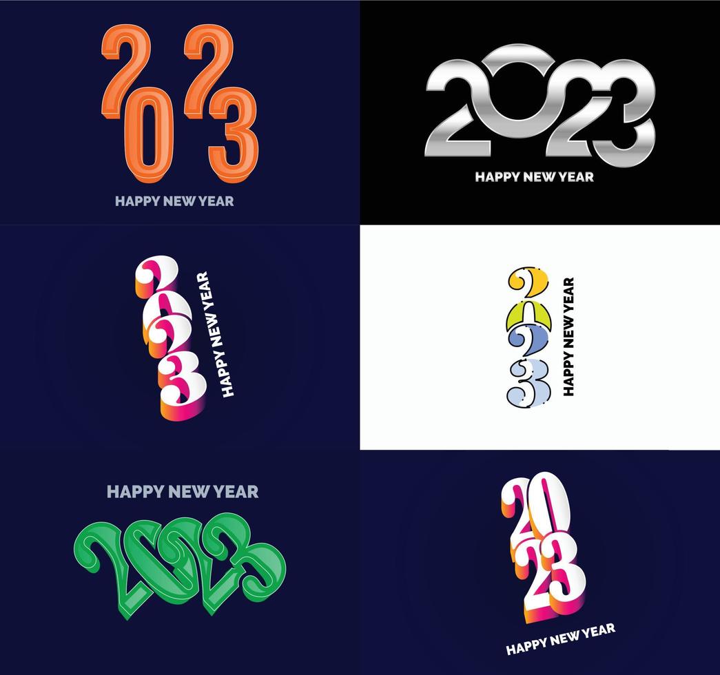 Big Set of 2023 Happy New Year logo text design 2023 number design template vector