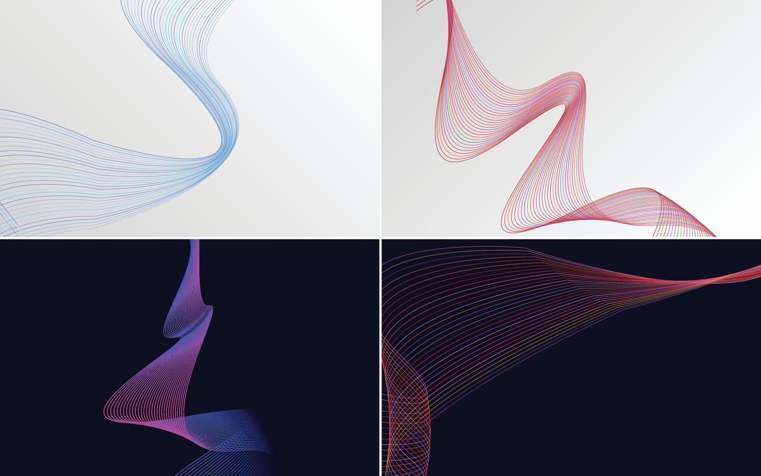 Collection of geometric minimal lines pattern set vector