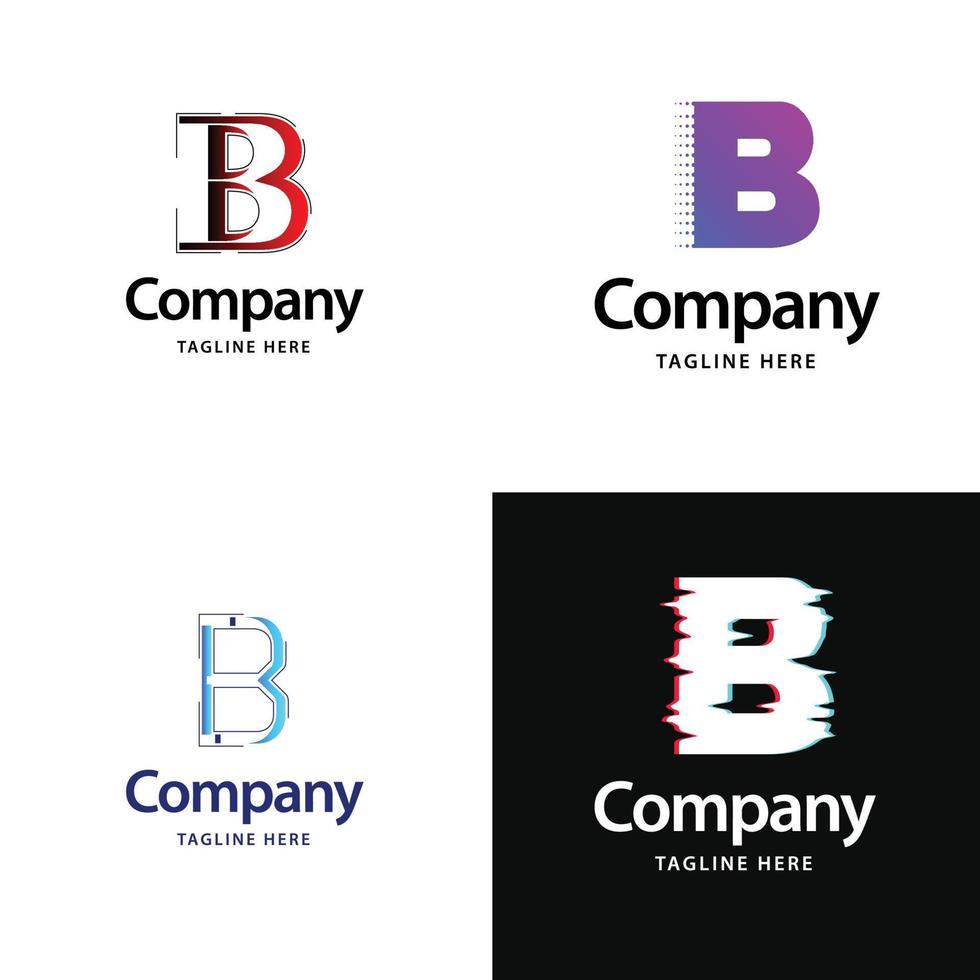 letra b diseño de paquete de logotipos grandes diseño de logotipos modernos y creativos para su negocio vector